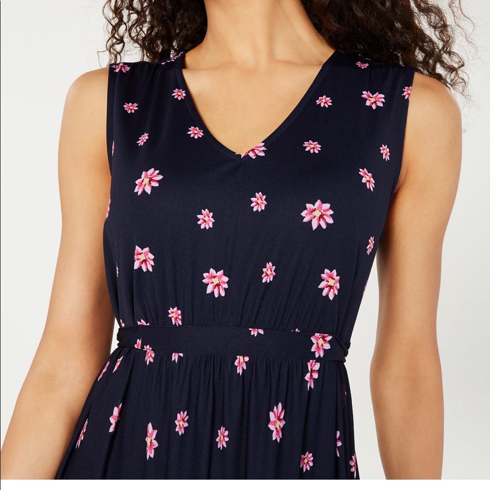Style & Co. Navy and Pink Floral Maxi Dress - Picture 3 of 9